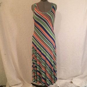 Calvin Klein 14 Tank Maxi Dress Bold Striped